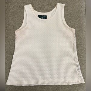 Royal Robbins Cream Textured Tank Top Size XL 100% Cotón